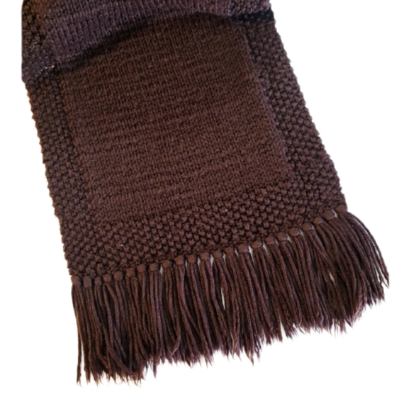 Chocolate Brown Knit Scarf - Picture 2 of 4